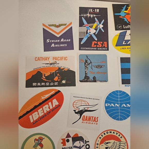 Airline Luggage Decals Original Antique x 40 - Picture 7 of 11